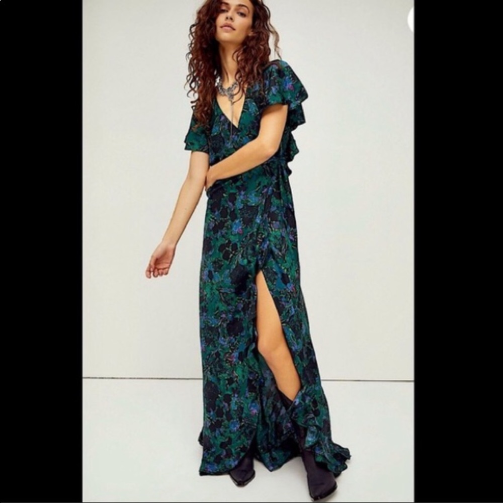 NWT Free People Josephine Silk Wrap Dress M